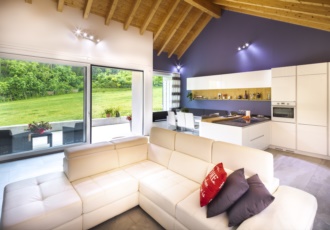 casa-in-legno-xlam-tetto-a-vista-interno-sala 